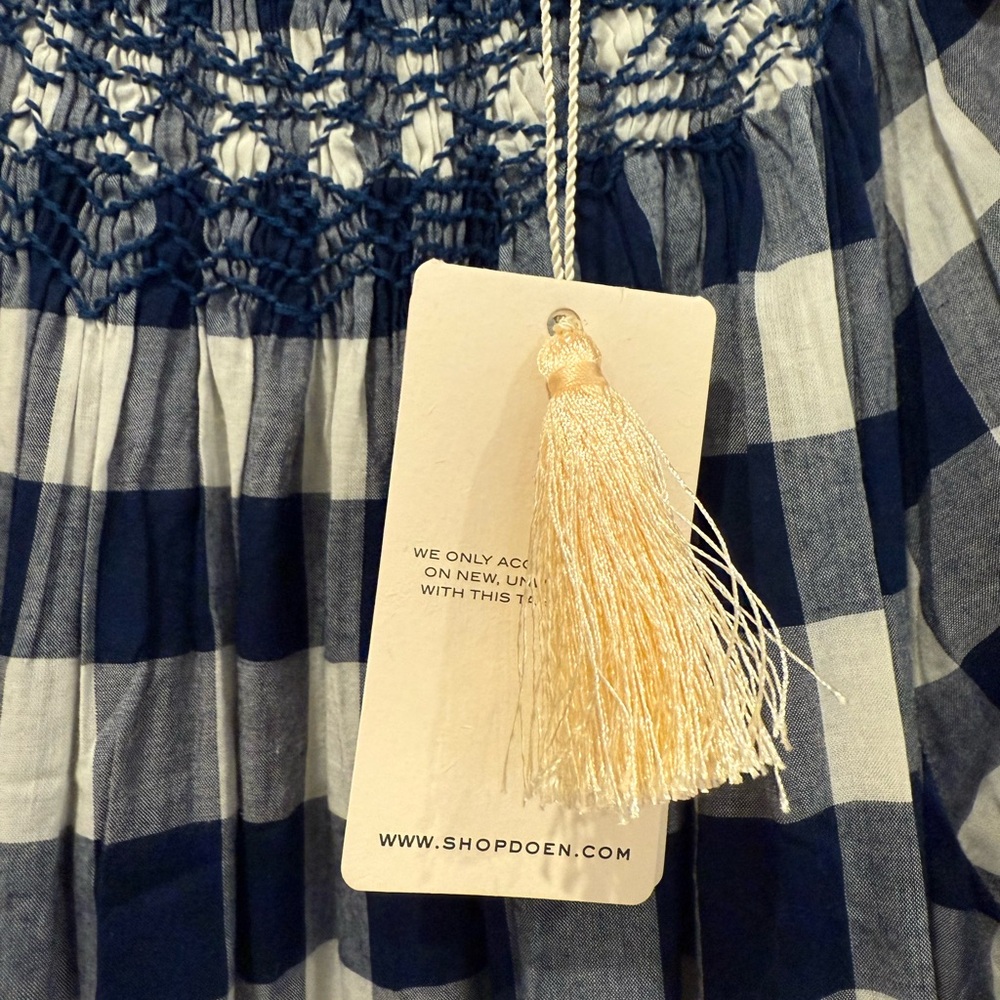 DOEN x HTH Whisper Dress in Navy Gingham - Picture 8 of 9